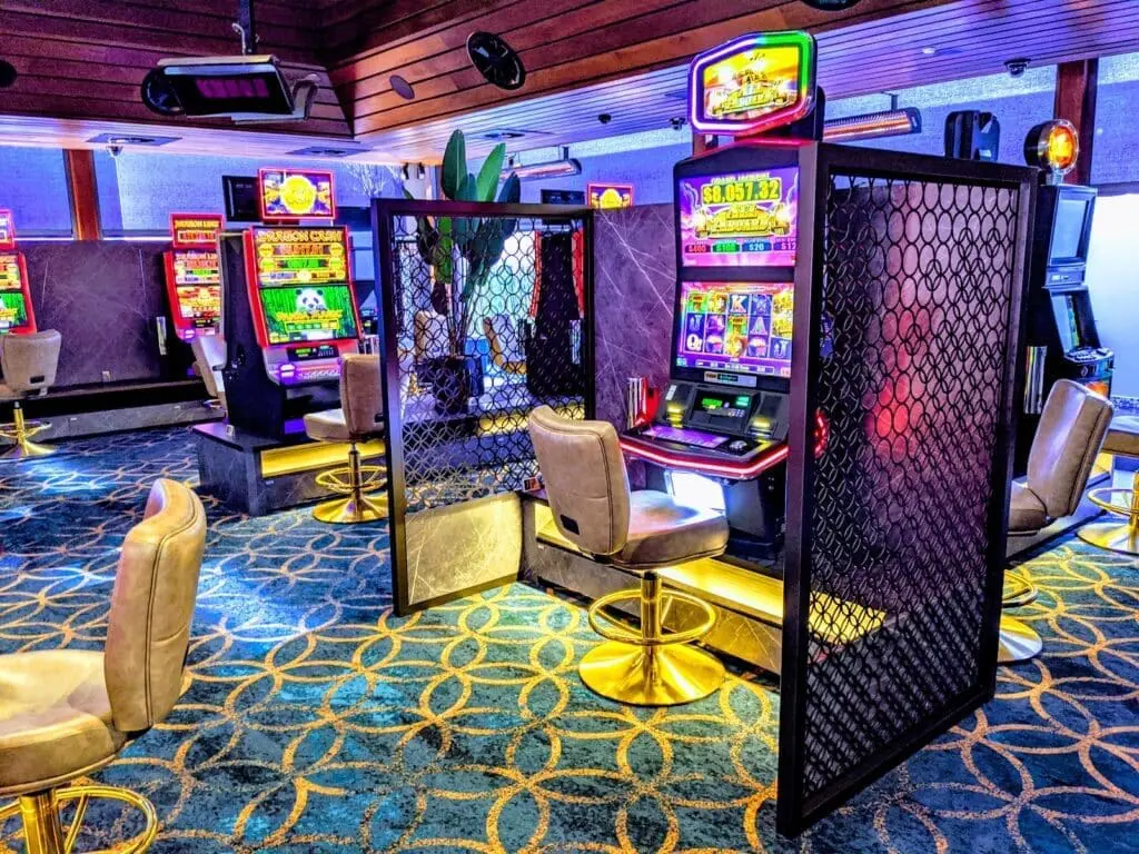 Gaming Room Design Poker Machine Bases and Privacy Screens