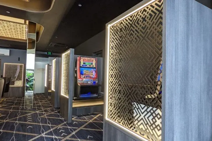 Gaming Room Design Poker Machine Bases and Privacy Screens