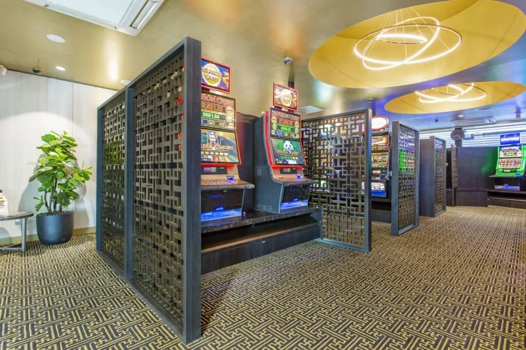 Gaming Room Design Poker Machine Bases and Privacy Screens