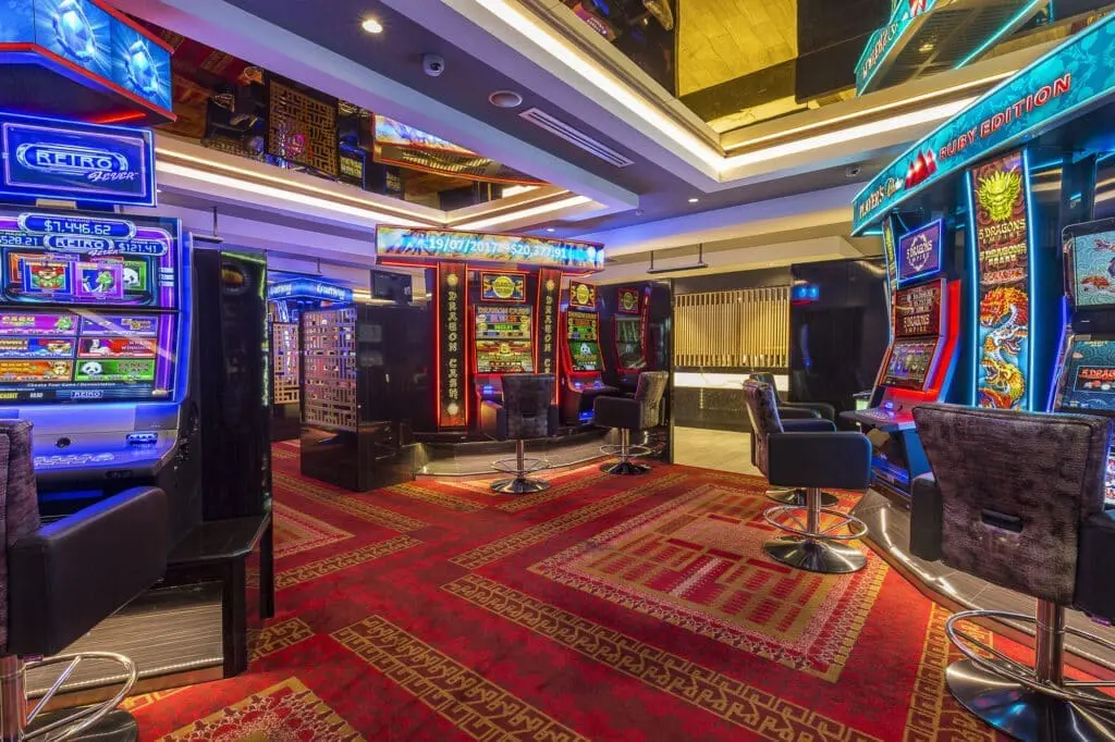 Gaming Room Design Poker Machine Bases and Privacy Screens