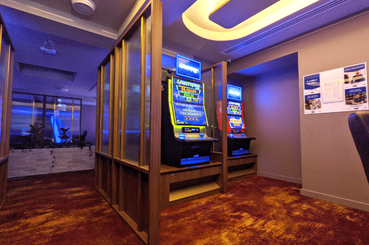 Gaming Room Design Poker Machine Bases and Privacy Screens